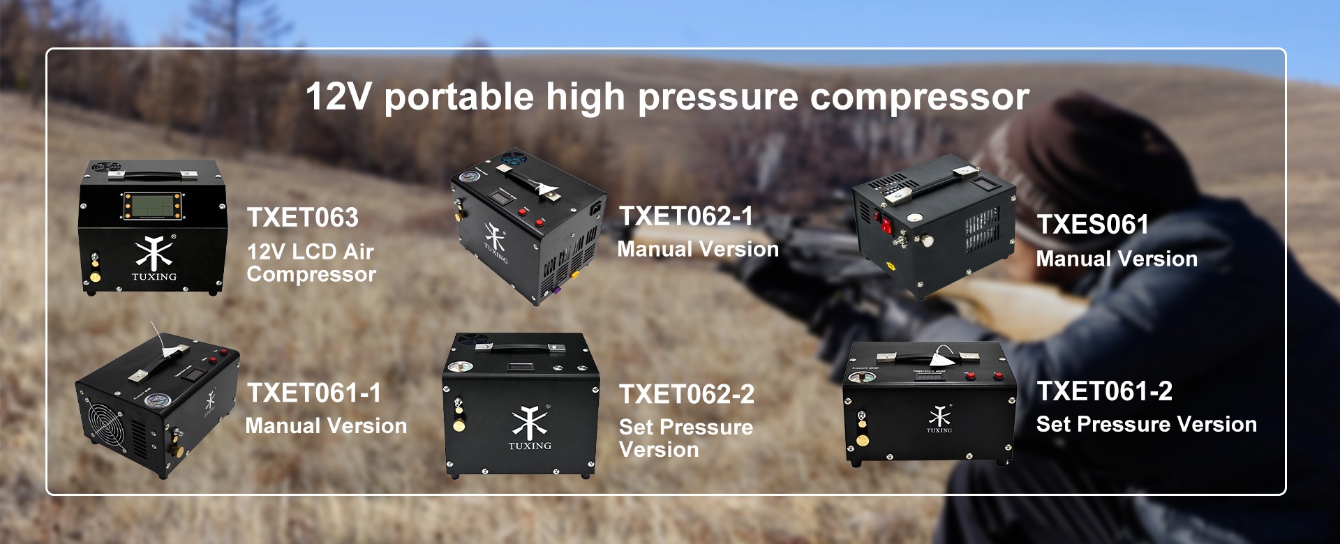TUXING 12V/220V COMPRESSOR AUTO-STOP - TXET061-2, Fill your PCP and  Paintball without any worries 