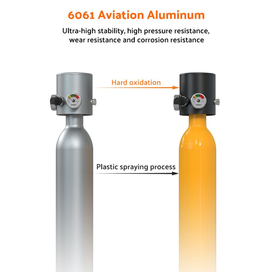 high pressure 0.5L aluminum gas cylinder