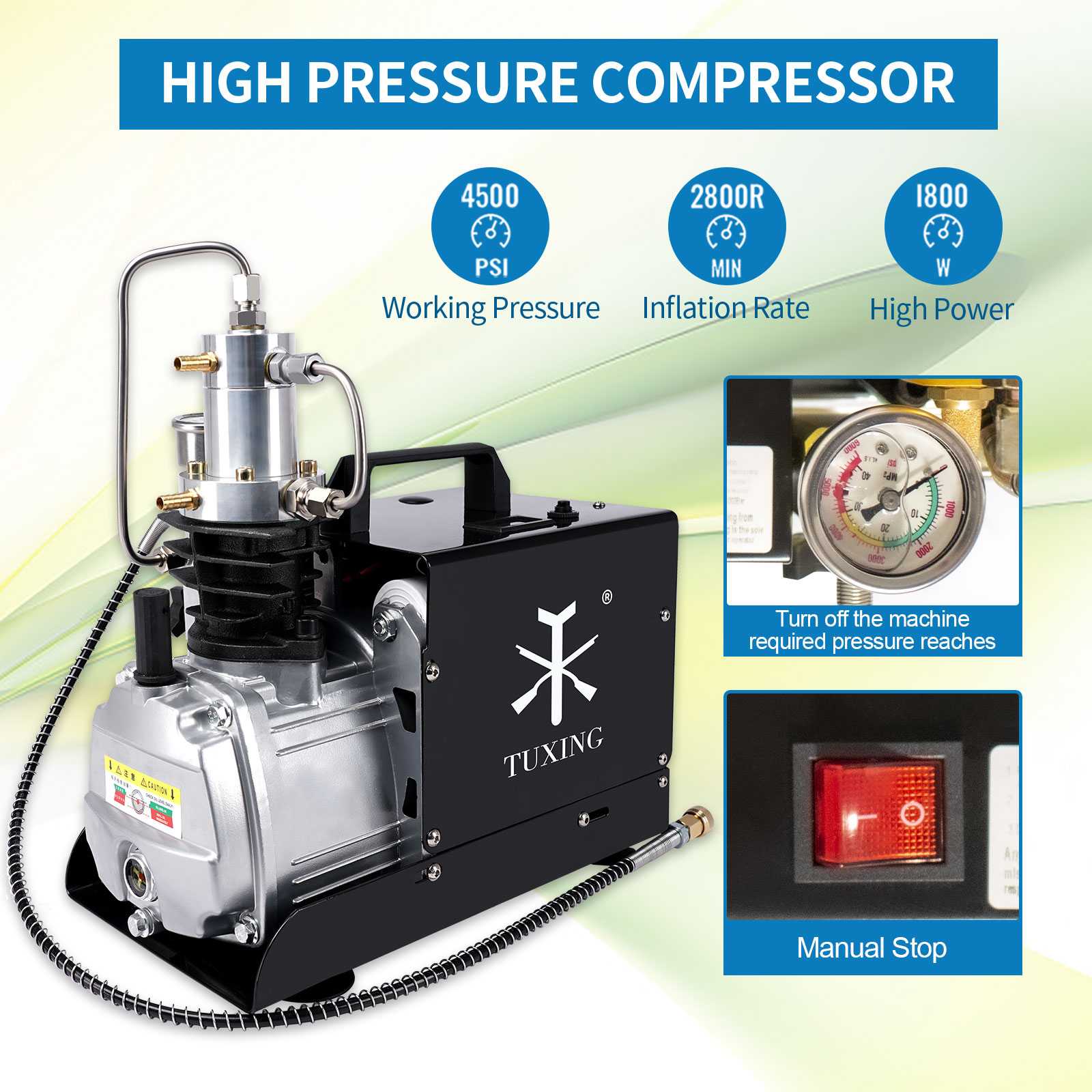 pcp pump 4500 psi air compressor